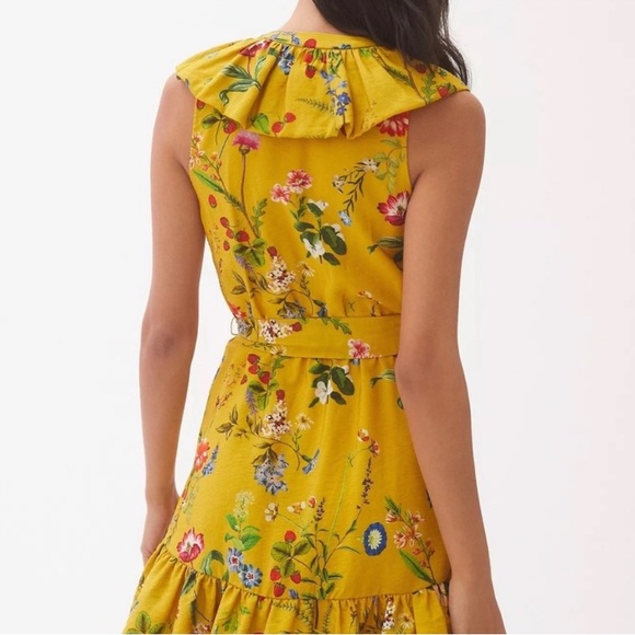 🌼 Anthropologie • Maeve • Floral Faux Wrap Dress - Large (worn once) - Picture 6 of 8